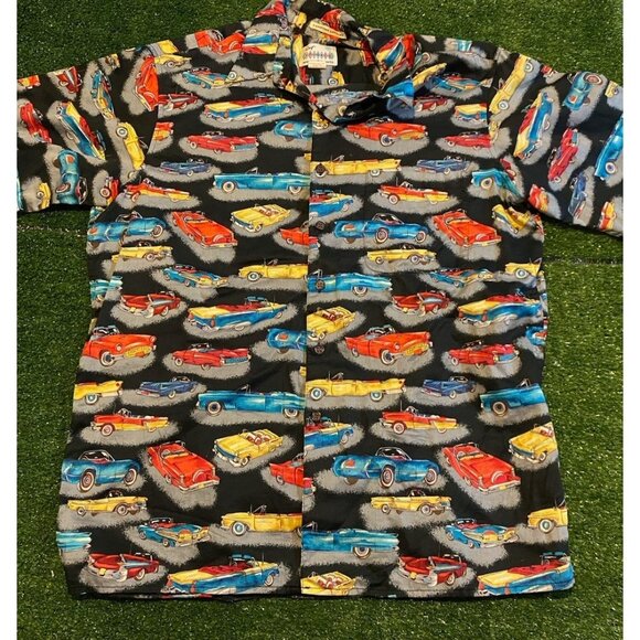 reyn spooner Other - Vintage Reyn Spooner shirt mens large cars all over print american classics 26
